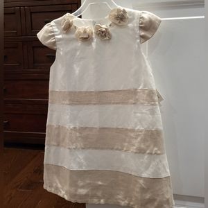 Beautiful Girls Summer Cream & Beige  Linen Dress SZ 5